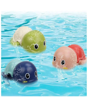 Aditi Toys Swimming Turtle Bath Toy Wind Up Water Floating Turtle For New Born Baby Bathtub Water Toys, Pack of 6 Multicolor (Colors As Per Availability) chanak