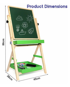 Aditi Toys Ultimate Learning & Seating Set – Adjustable Wooden Easel Board with Accessories + Sturdy HDPE Baby Chair for Toddlers Aditi Toys Pvt. Ltd.