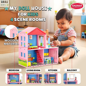 Chanak Wooden Doll House for Kids (16 Pieces) Aditi Toys Pvt. Ltd.