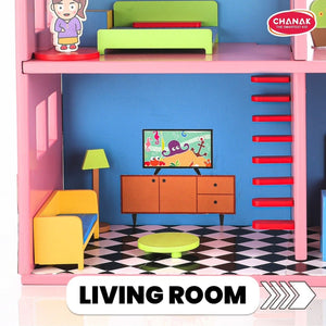Chanak Wooden Doll House for Kids (16 Pieces) Aditi Toys Pvt. Ltd.