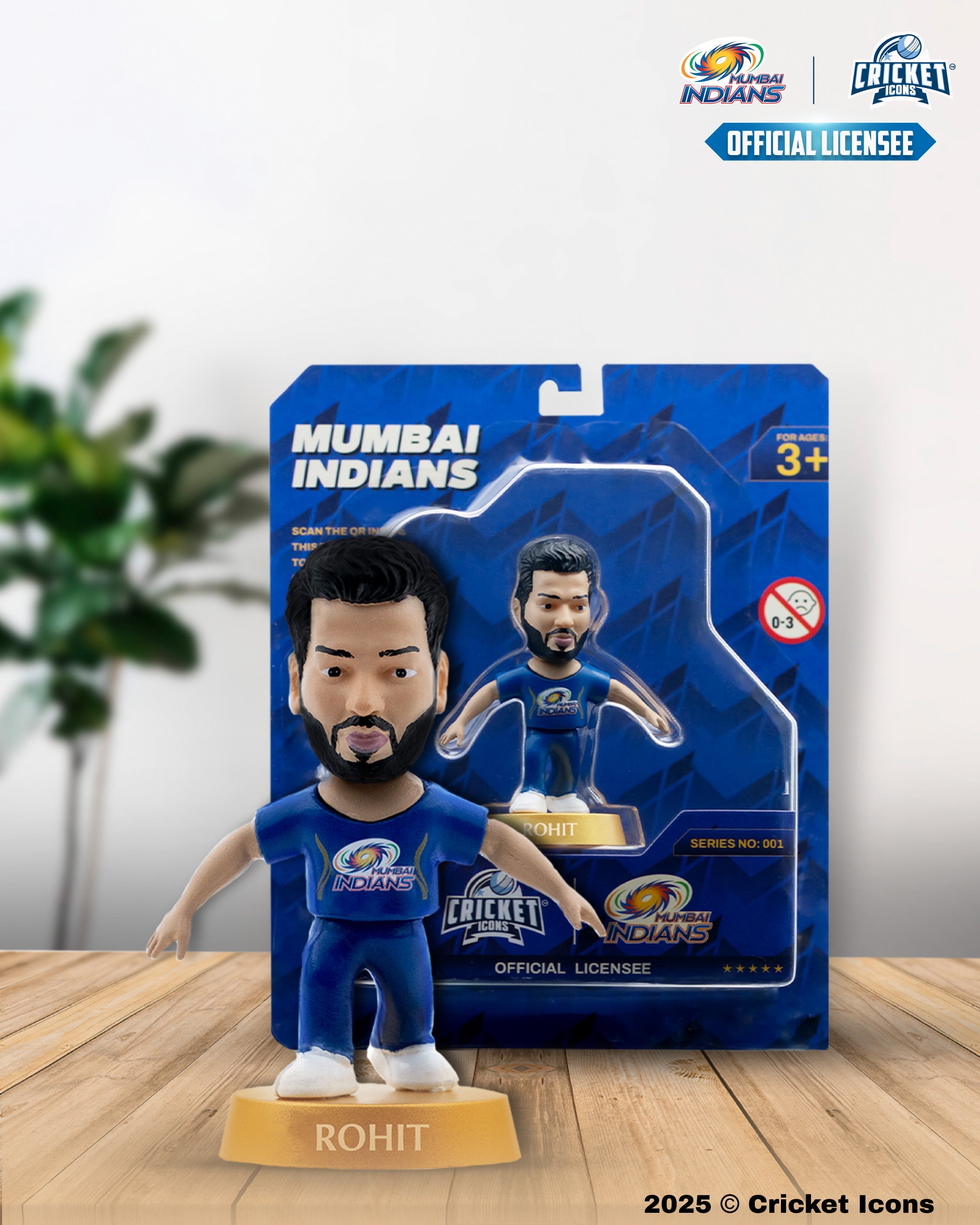 Chanak Cricket Icons Action Figure Rohit Sharma Mumbai Indians Collectible Miniature, IPL Edition with 360° Rotatable Head, MI Cricket Player for Fans & Kids, Gift & Collectors Pack of 1 chanak
