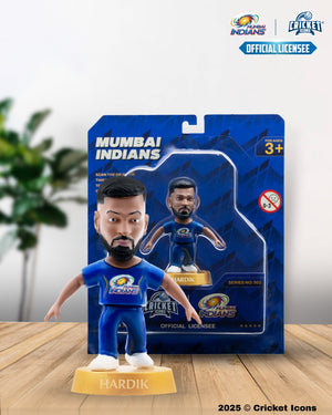 Chanak Cricket Icons Action Figure Hardik Pandya Mumbai Indians Collectible Miniature, IPL Edition with 360° Rotatable Head, MI Cricket Player for Fans & Kids, Gift & Collectors Pack of 1 chanak
