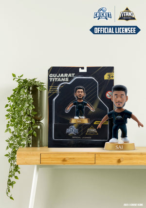Chanak Cricket Icons Action Figure Sai Sudharsan Gujarat Titans Collectible Miniature Figurine, IPL Edition 360° Rotatable Head, GT Cricket Player for Fans & Kids, Perfect Gift & Collectors Pack of 1 chanak
