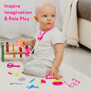 Chanak Doctor Playset for Kids, Pretend Play Doctor Set with Foldable Suitcase for Kids, Doctor Kit Toyset for Kids Above 3 Years, BIS Approved. (Pink) chanak