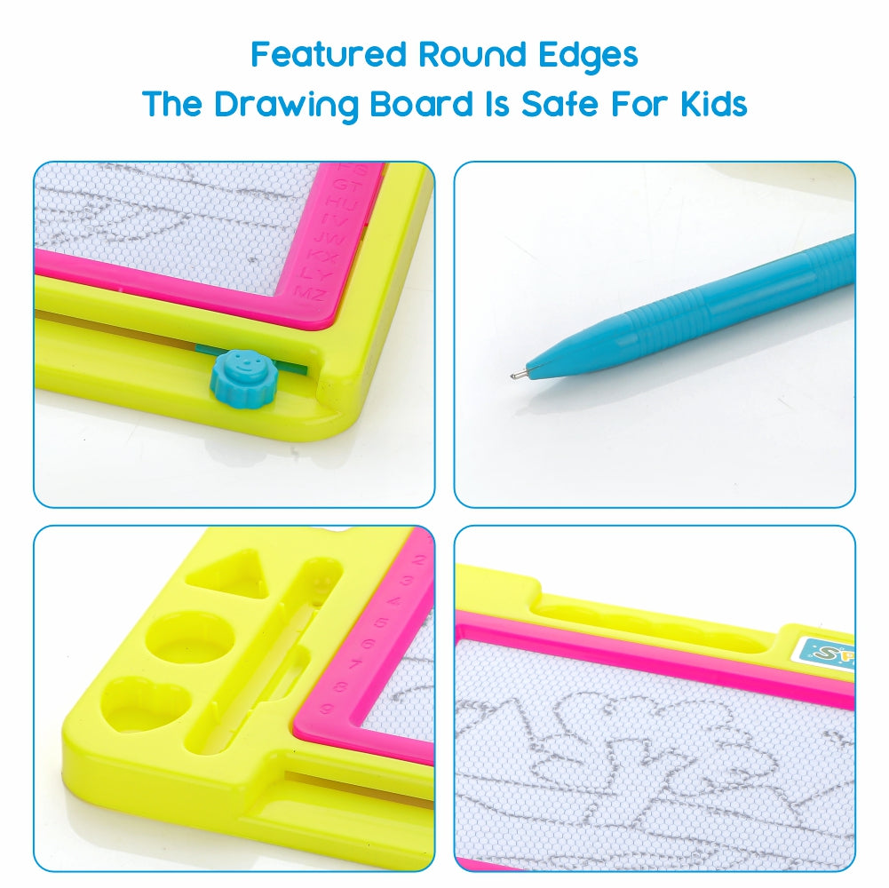 Chanak's Magnetic Slate Board for Learning Writing and Drawing, Magnetic Pen and Stamps (Yellow) Aditi Toys Pvt. Ltd.