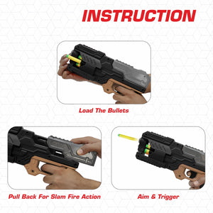 Chanak Six-Dart Rapid Fire Blaster Toy Gun Black Aditi Toys Pvt. Ltd.