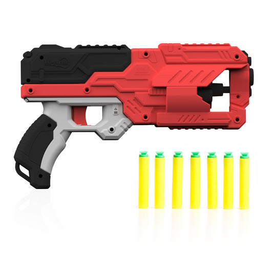 Chanak Six-Dart Rapid Fire Blaster Toy Gun Red Aditi Toys Pvt. Ltd.