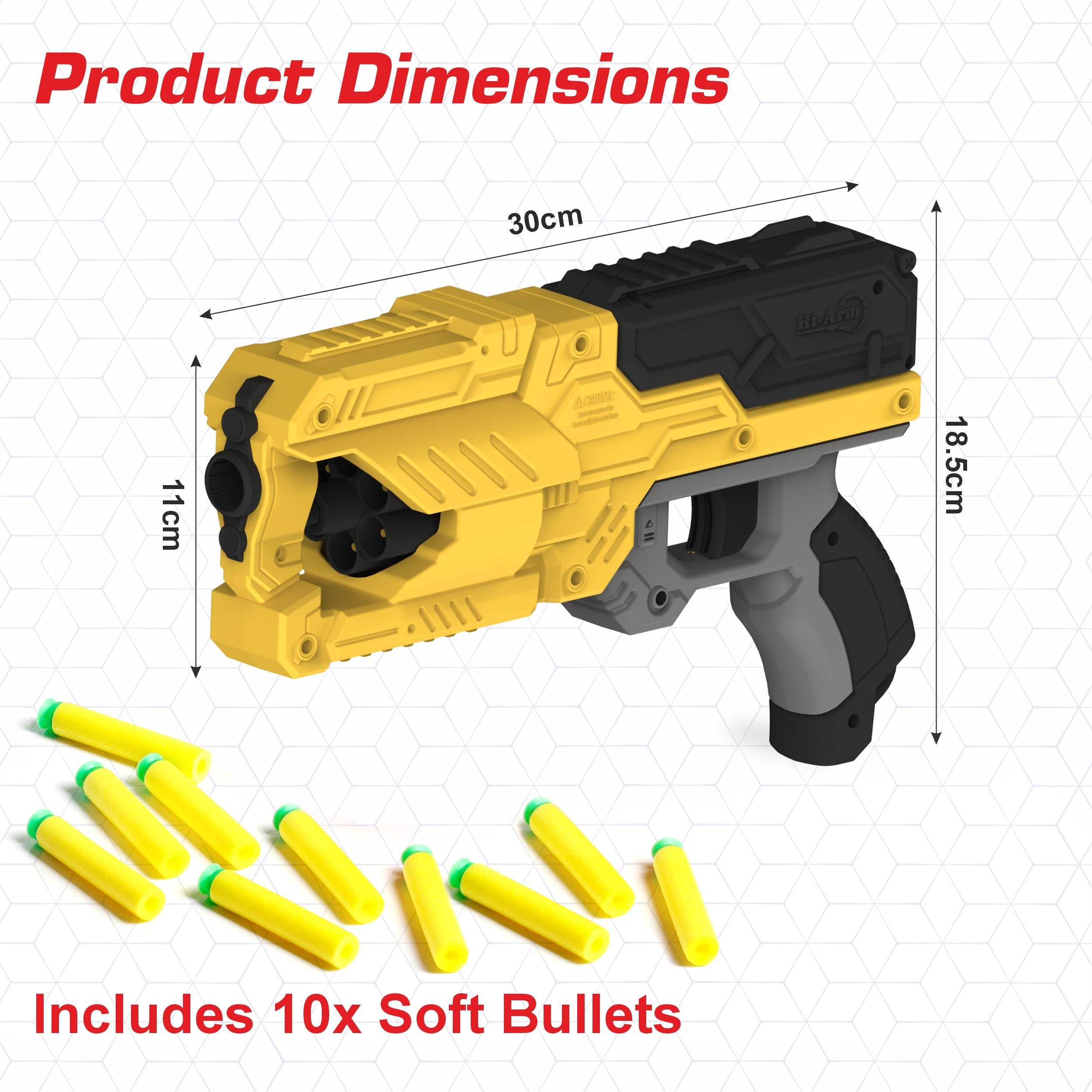 Chanak Six-Dart Rapid Fire Blaster Toy Gun Yellow Aditi Toys Pvt. Ltd.