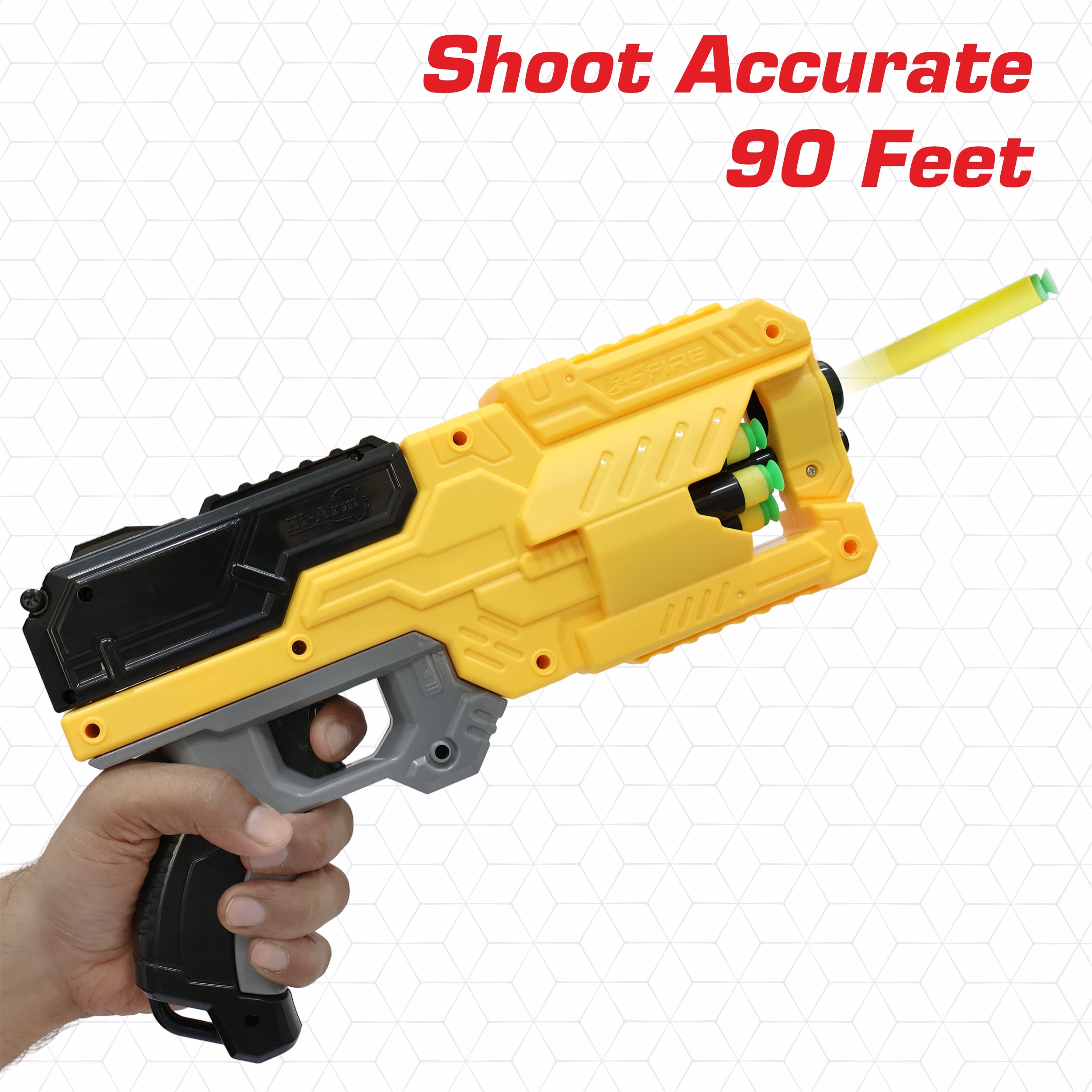 Chanak Six-Dart Rapid Fire Blaster Toy Gun Yellow Aditi Toys Pvt. Ltd.