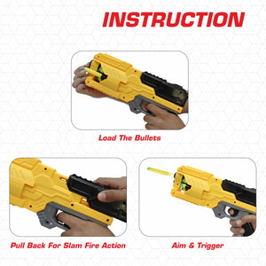 Chanak Six-Dart Rapid Fire Blaster Toy Gun Yellow Aditi Toys Pvt. Ltd.