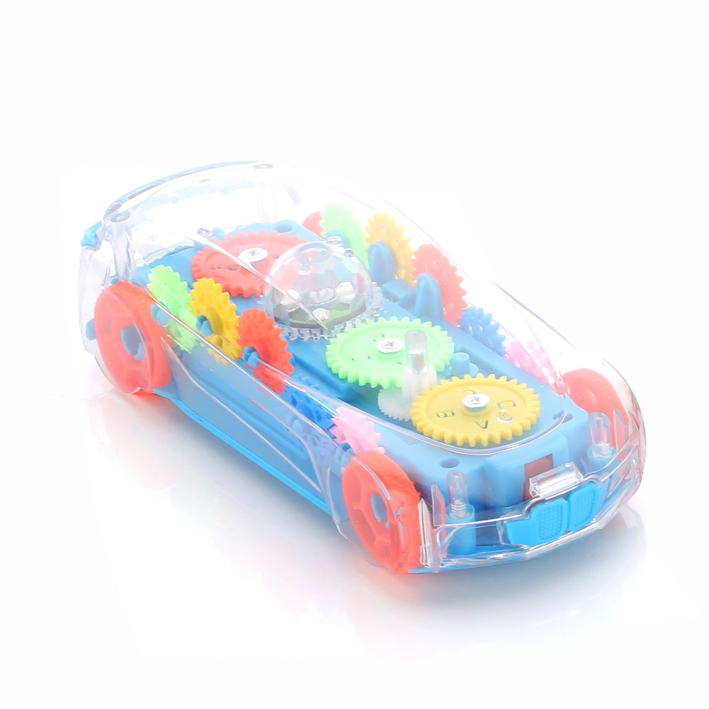 Chanak Transparent 3D Gear Car for Kids (Blue)