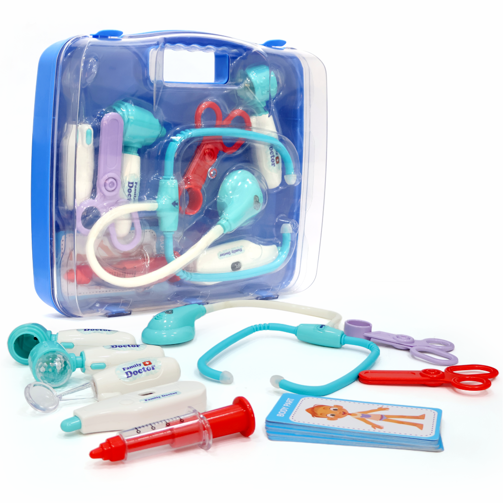 Chanak’s LED Light Doctor Kit for Kids – 28-Piece Toy Set with Sound & Flashing Stethoscope, Thermometer, Otoscope, Hammer, Mirror, Flashcards – Educational Pretend Play Set for Boys & Girls (Age 3+) chanak