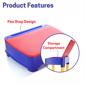 Chanak's Children's Safe & Sturdy Study Table & Chair Set (Red & Blue) Aditi Toys Pvt. Ltd.