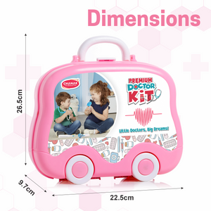 Chanak's Doctor Suitcase Wheel with LED Light (Pink Instruments ) Aditi Toys Pvt. Ltd.