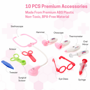 Chanak's Doctor Suitcase Wheel with LED Light (Pink Instruments ) Aditi Toys Pvt. Ltd.