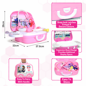 Chanak's Doctor Suitcase Wheel with LED Light (Pink Instruments ) Aditi Toys Pvt. Ltd.