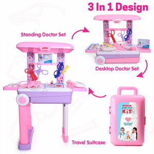 Premium Doctor Set Trolley for Kids with LED Light Instruments (Pink) Aditi Toys Pvt. Ltd.