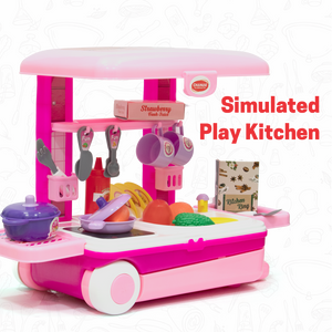 Chanak 2-in-1 Kids Pretend Play Combo – Kitchen Set with Realistic Stove & Beauty Set Trolley | 49 PCS | 3-in-1 Convertible | Gift for Girls (Ages 2–5) Aditi Toys Pvt. Ltd.