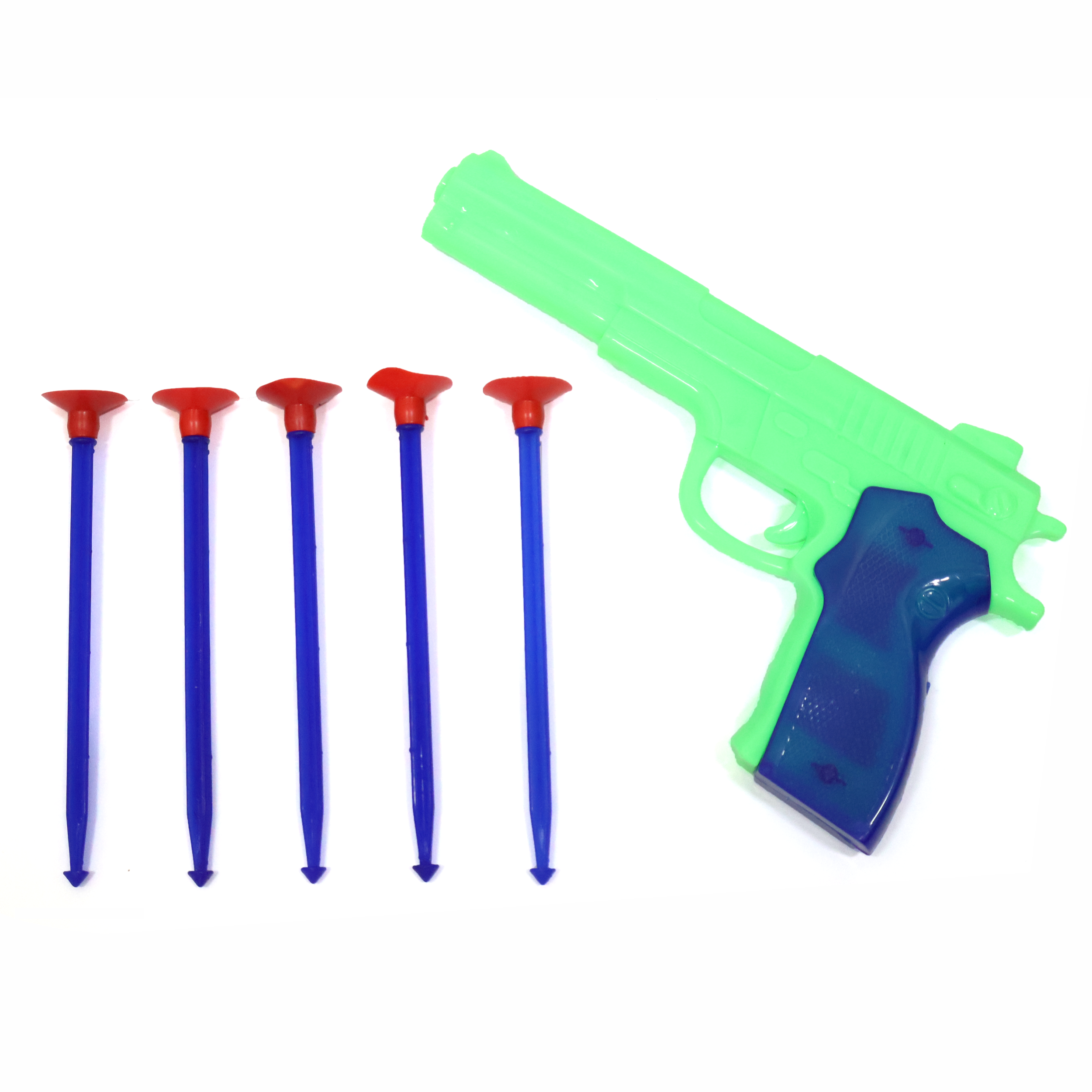 Chanak Kids Toy Gun Set with 5 Vacuum Stick Darts - Safe & Durable Toy for Hand-Eye Coordination and Intellectual Development (Green) chanak