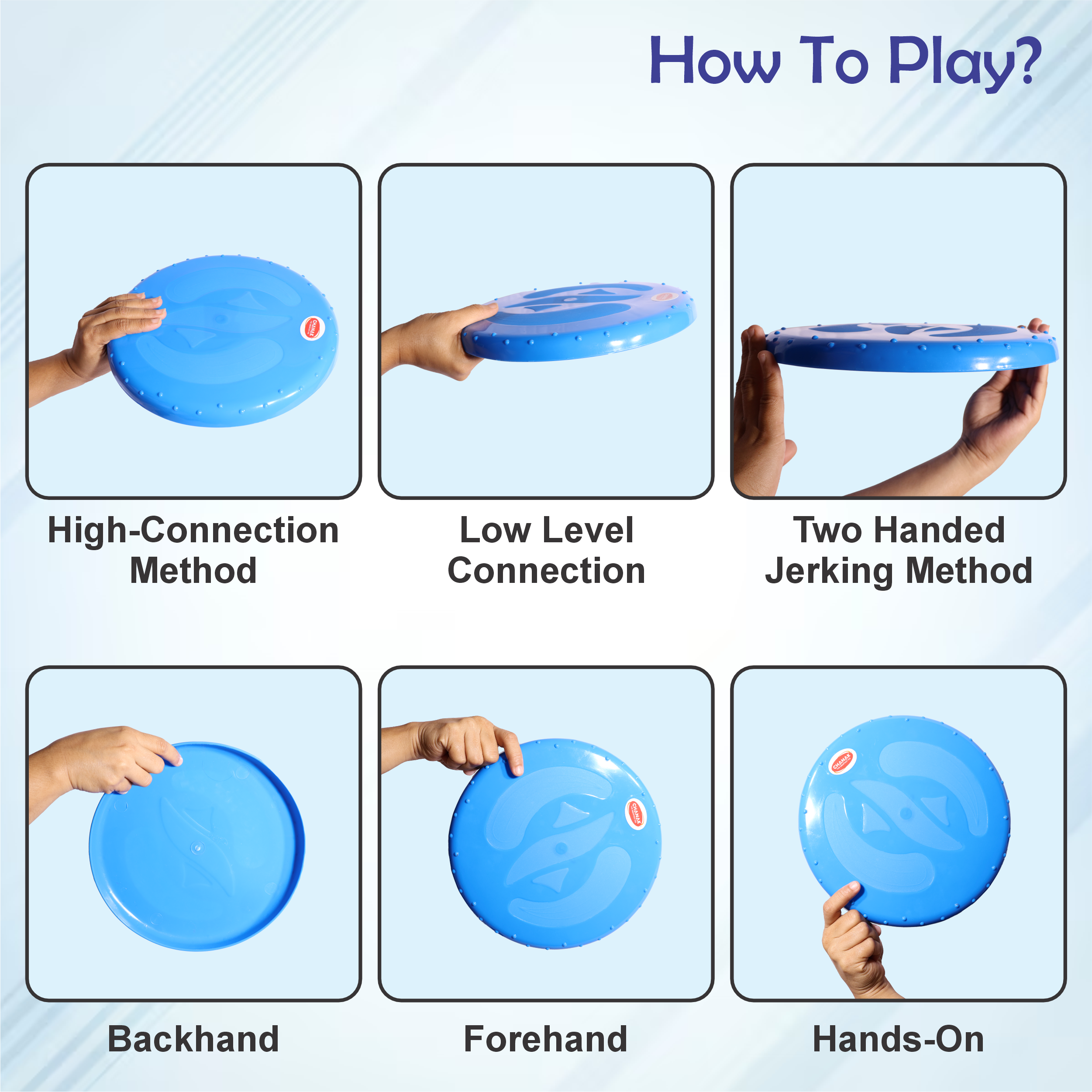 Chanak Flying Disc Frisbee Picnic, Beach, Garden Disc Throwing Sports Outdoor Game for Kids & Adults, Blue Pack of 5 chanak