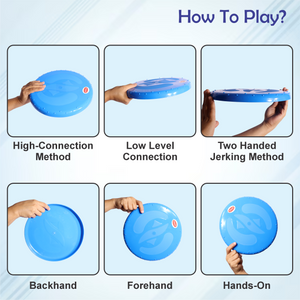 Chanak Flying Disc Frisbee Picnic, Beach, Garden Disc Throwing Sports Outdoor Game for Kids & Adults, Blue Pack of 5 chanak