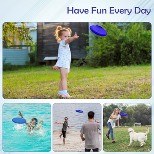 Chanak Flying Disc Frisbee Picnic, Beach, Garden Disc Throwing Sports Outdoor Game for Kids & Adults, Blue Pack of 5 chanak