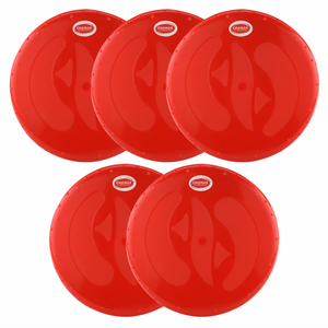 Chanak Flying Disc Frisbee Picnic, Beach, Garden Disc Throwing Sports Outdoor Game for Kids & Adults, Red Pack of 5 chanak