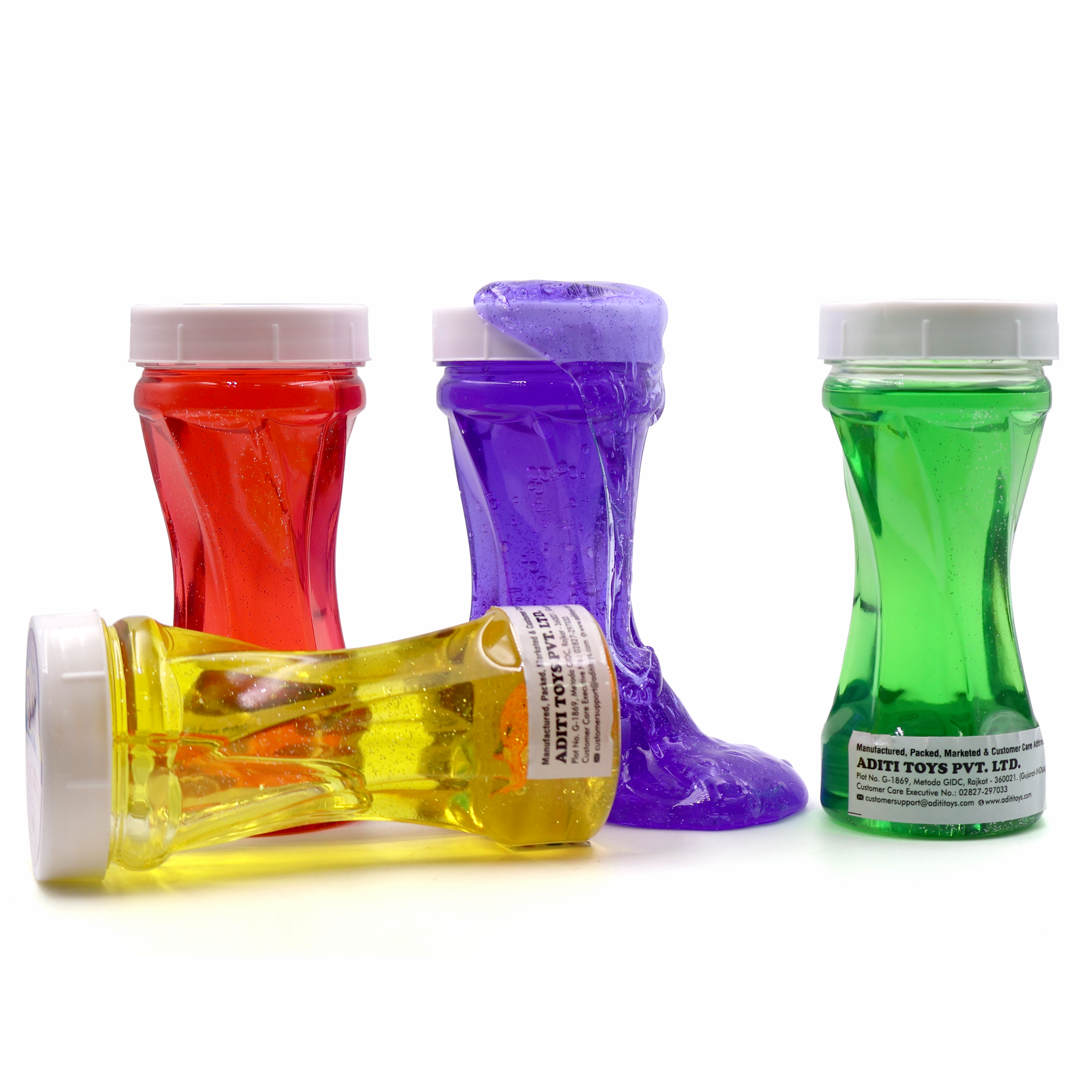 Chanak Neon Colored Glitter Scented Slime Kit - Soft, Non-Sticky, Stress-Relief Non-Toxic Squishy Slime Toy Multicolor for Kids For Boys Girls, Above 5+ Age Each 150ml (Pack of 4) chanak