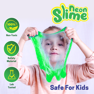 Chanak Neon Colored Glitter Scented Slime Kit - Soft, Non-Sticky, Stress-Relief Non-Toxic Squishy Slime Toy Multicolor for Kids For Boys Girls, Above 5+ Age Each 150ml (Green Pack of 2) chanak