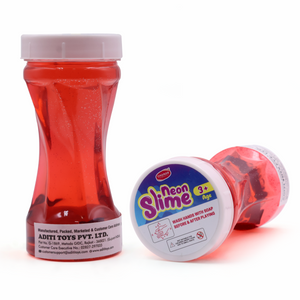 Chanak Neon Colored Glitter Scented Slime Kit - Soft, Non-Sticky, Stress-Relief Non-Toxic Squishy Slime Toy Multicolor for Kids For Boys Girls, Above 5+ Age Each 150ml (Red Pack of 2) chanak