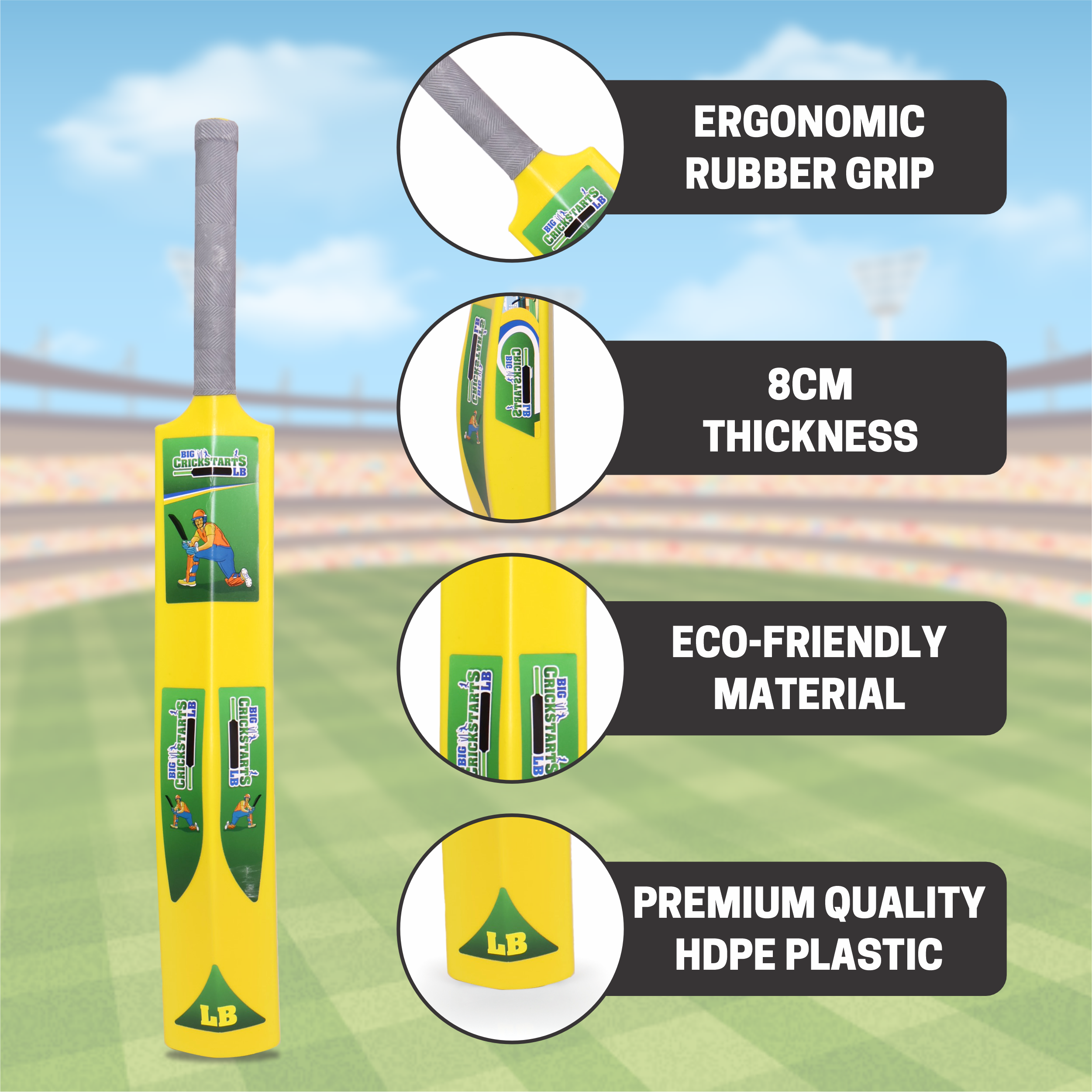 Chanak Big Cricket Turf Bat for Boys & Girls, 34.5 inch 1 Cricket Bat for Indoor & Outdoor Activity, Cricket Bat for Kids & Adults Above 15 Year(Big Turf Bat) Yellow chanak
