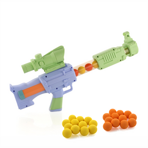 Chanak Space Explorer Pneumatic Gun Include 12 Orange & 12 Yellow Soft Foam Ball, for Indoor Outdoor Use Safe For Boys Girls, Above 5+ Age, BIS Approved. (Green) chanak