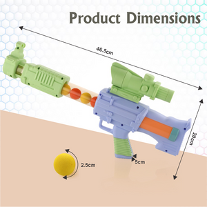 Chanak Space Explorer Pneumatic Gun Include 12 Orange & 12 Yellow Soft Foam Ball, for Indoor Outdoor Use Safe For Boys Girls, Above 5+ Age, BIS Approved. (Green) chanak