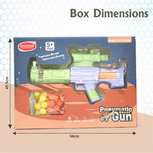 Chanak Space Explorer Pneumatic Gun Include 12 Orange & 12 Yellow Soft Foam Ball, for Indoor Outdoor Use Safe For Boys Girls, Above 5+ Age, BIS Approved. (Green) chanak