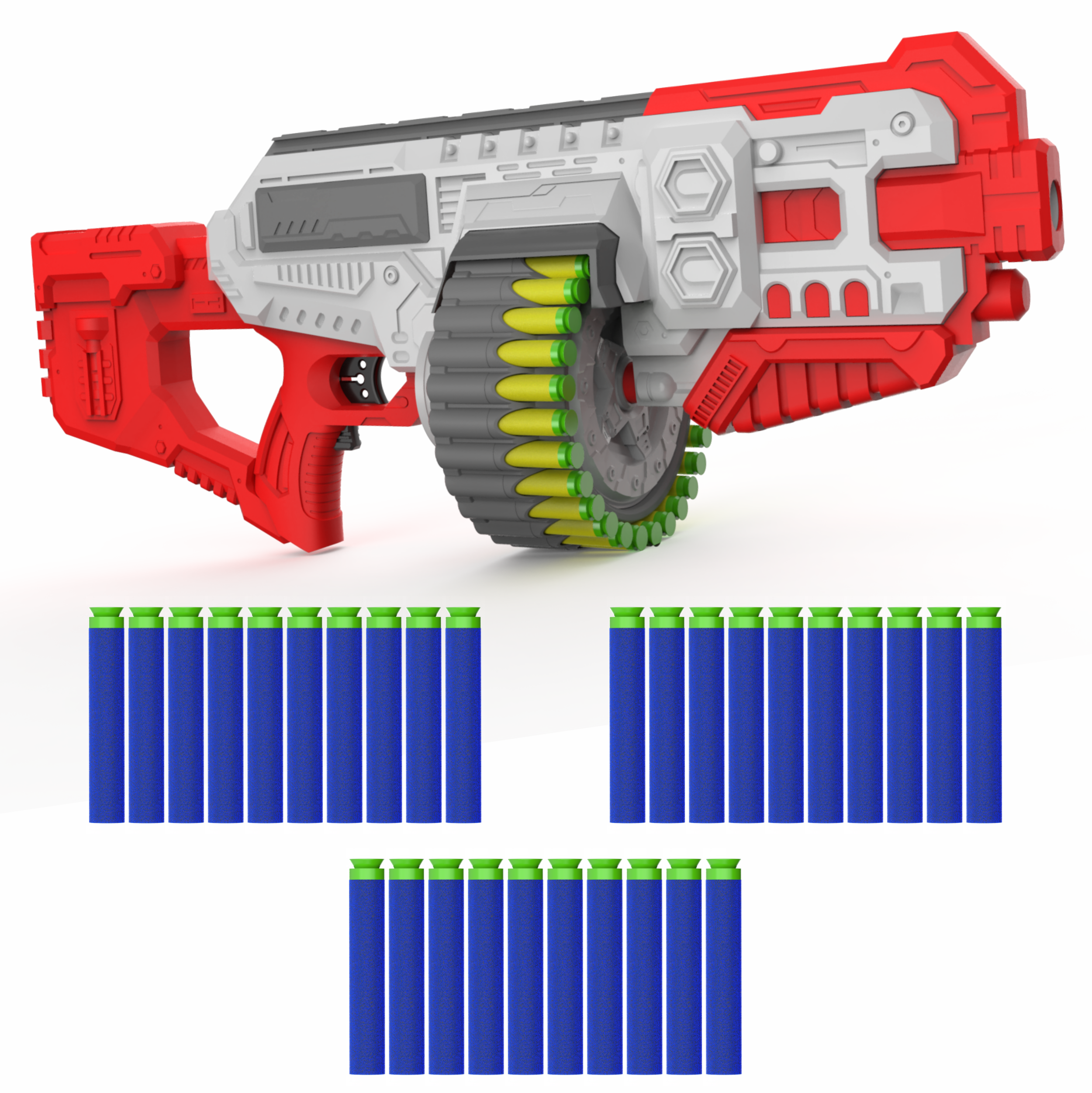 Street Viper Big Blaster Motorized Dart Gun Toy Includes 30 Soft Foam Bullet Darts, 60-Foot Firing Range, Rechargeable Electric Battery Design for Boys Girls, Above 5+ Age(Black-Orange) Aditi Toys Pvt. Ltd.