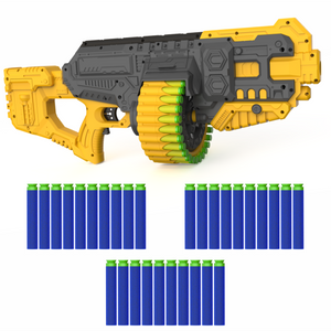 Street Viper Big Blaster Motorized Dart Gun Toy Includes 30 Soft Foam Bullet Darts, 60-Foot Firing Range, Rechargeable Electric Battery Design for Boys Girls, Above 5+ Age(Black-Orange) Aditi Toys Pvt. Ltd.