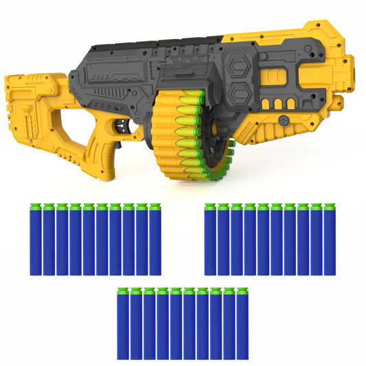 Street Viper Big Blaster Motorized Dart Gun Toy Includes 30 Soft Foam Bullet Darts, 60-Foot Firing Range, Rechargeable Electric Battery Design for Boys Girls, Above 5+ Age(Black-Orange) Aditi Toys Pvt. Ltd.