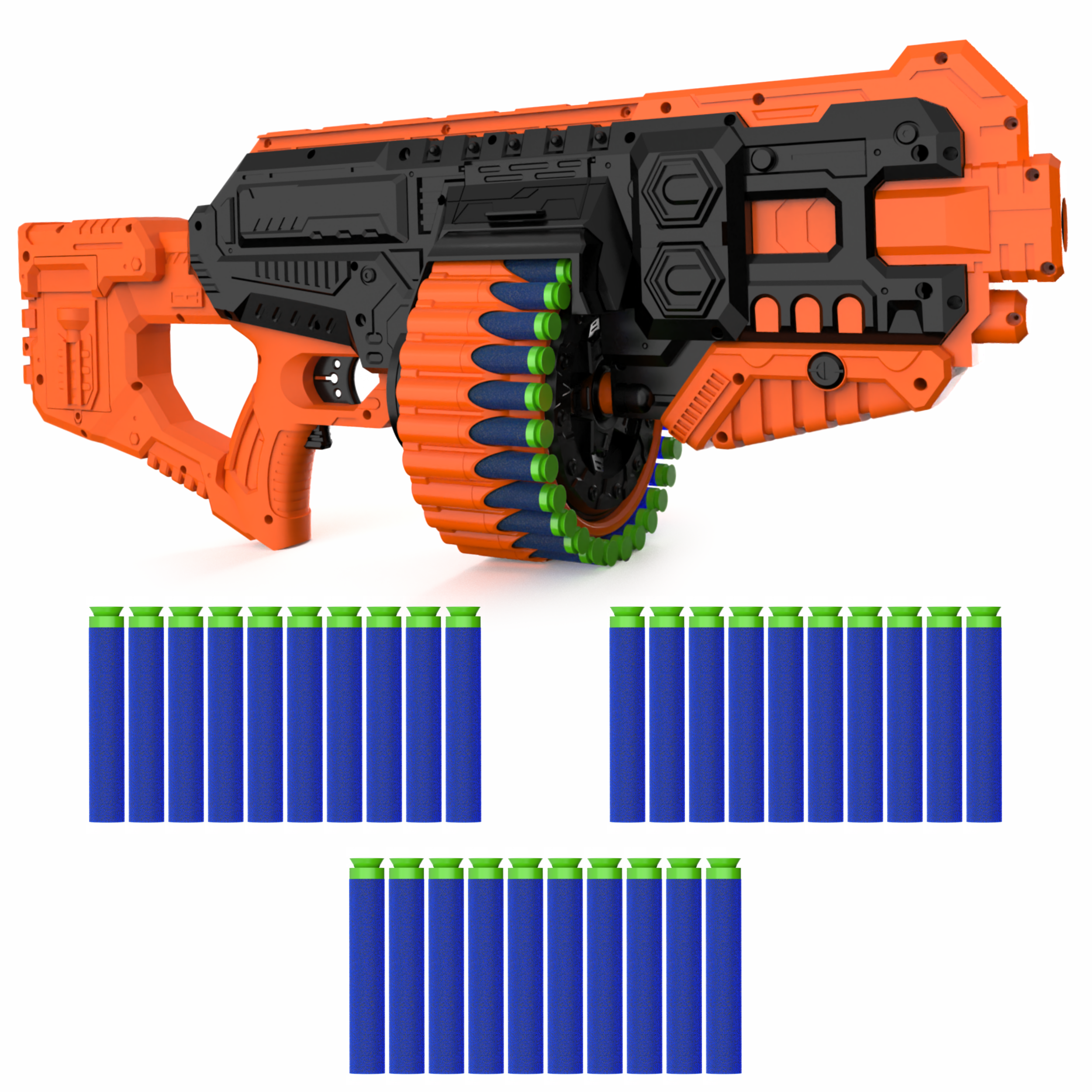 Chanak Street Viper Big Blaster Motorized Dart Gun Toy Including 60 Soft Foam Bullet Darts chanak