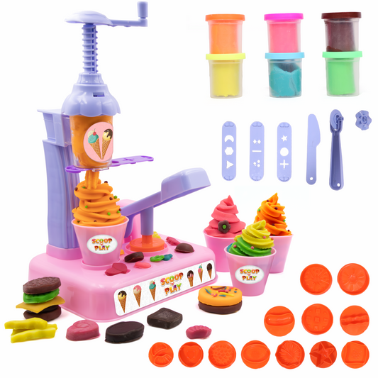 Play-Dough Ice Cream Maker Set with tools and molds