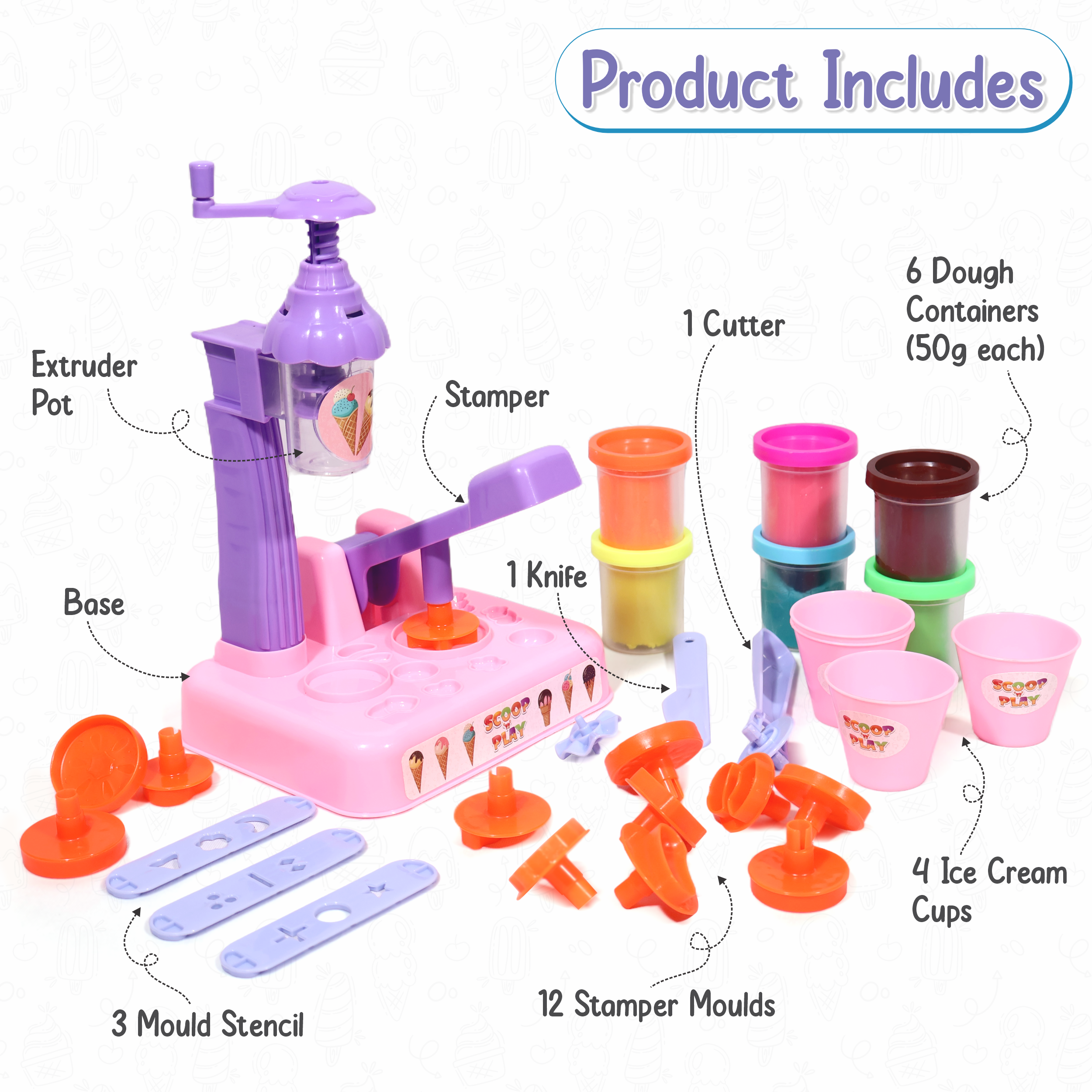 Kid playing with Play-Dough Ice Cream Set