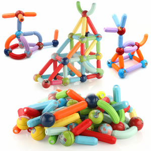 Chanak 76 Piece Magnetic Building Stick & Ball Blocks, Montessori Magnetic Funny Creation Toy, Creativity Kids Games, Preschool Toys – STEM Toy for Kids 3+ For Boys Girls, Above 3+ Age chanak