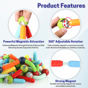 Chanak 76 Piece Magnetic Building Stick & Ball Blocks, Montessori Magnetic Funny Creation Toy, Creativity Kids Games, Preschool Toys – STEM Toy for Kids 3+ For Boys Girls, Above 3+ Age chanak