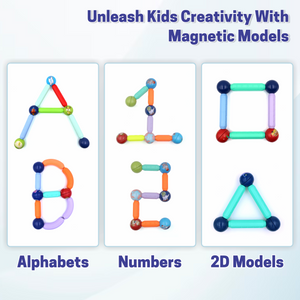 Chanak 76 Piece Magnetic Building Stick & Ball Blocks, Montessori Magnetic Funny Creation Toy, Creativity Kids Games, Preschool Toys – STEM Toy for Kids 3+ For Boys Girls, Above 3+ Age chanak