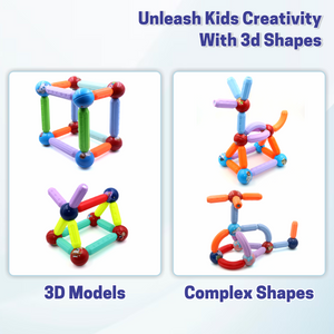 Chanak 76 Piece Magnetic Building Stick & Ball Blocks, Montessori Magnetic Funny Creation Toy, Creativity Kids Games, Preschool Toys – STEM Toy for Kids 3+ For Boys Girls, Above 3+ Age chanak
