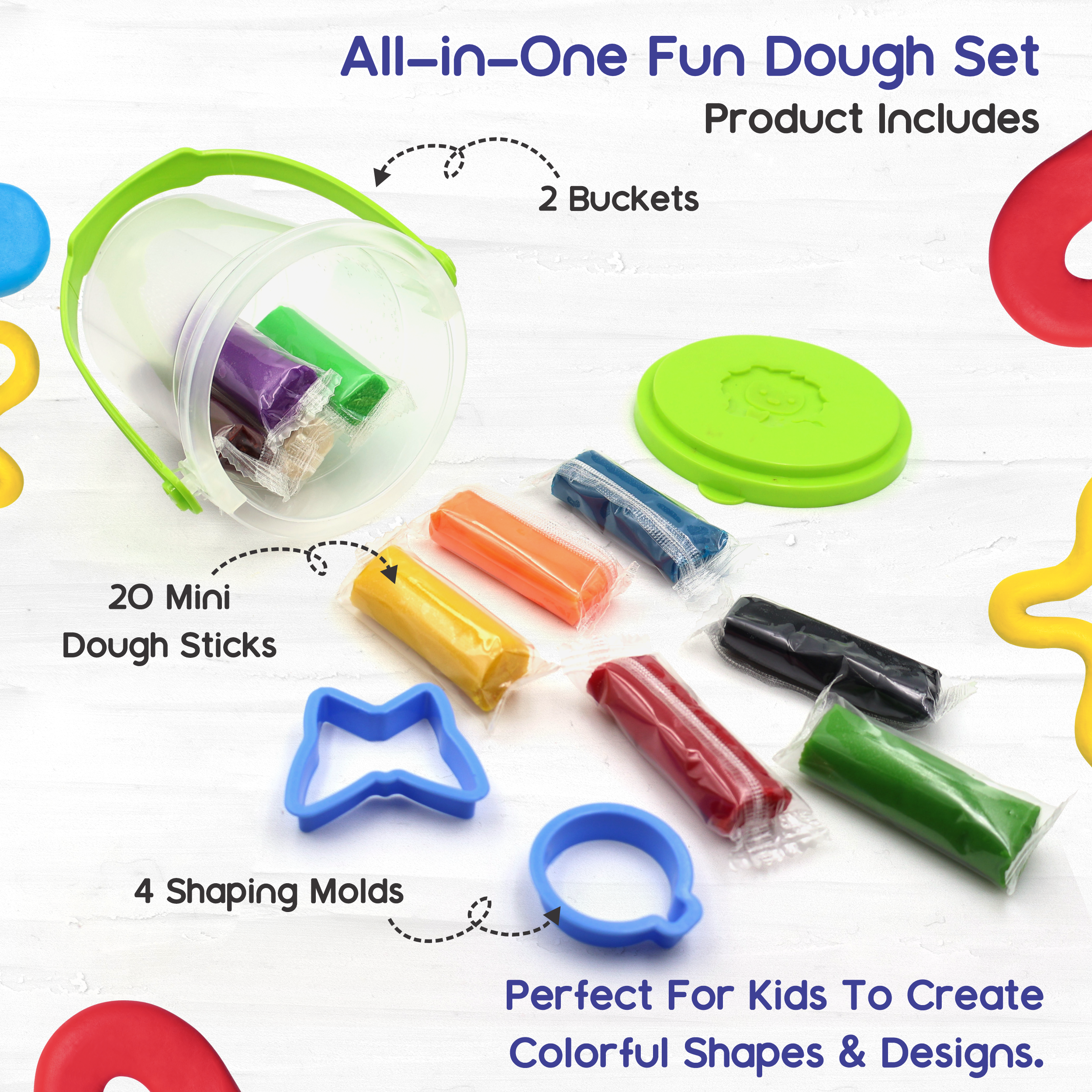 Creative Dough Bucket Pack of 2 chanak