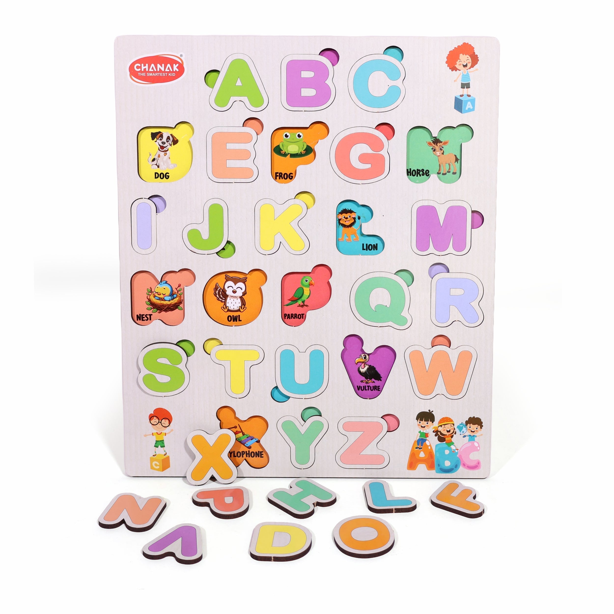Chanak 4-in-1 Wooden Educational Puzzle Combo – Human Body, Alphabet, Vegetables & India Map – Montessori Learning Set for Toddlers & Preschoolers Age 2+ Aditi Toys Pvt. Ltd.
