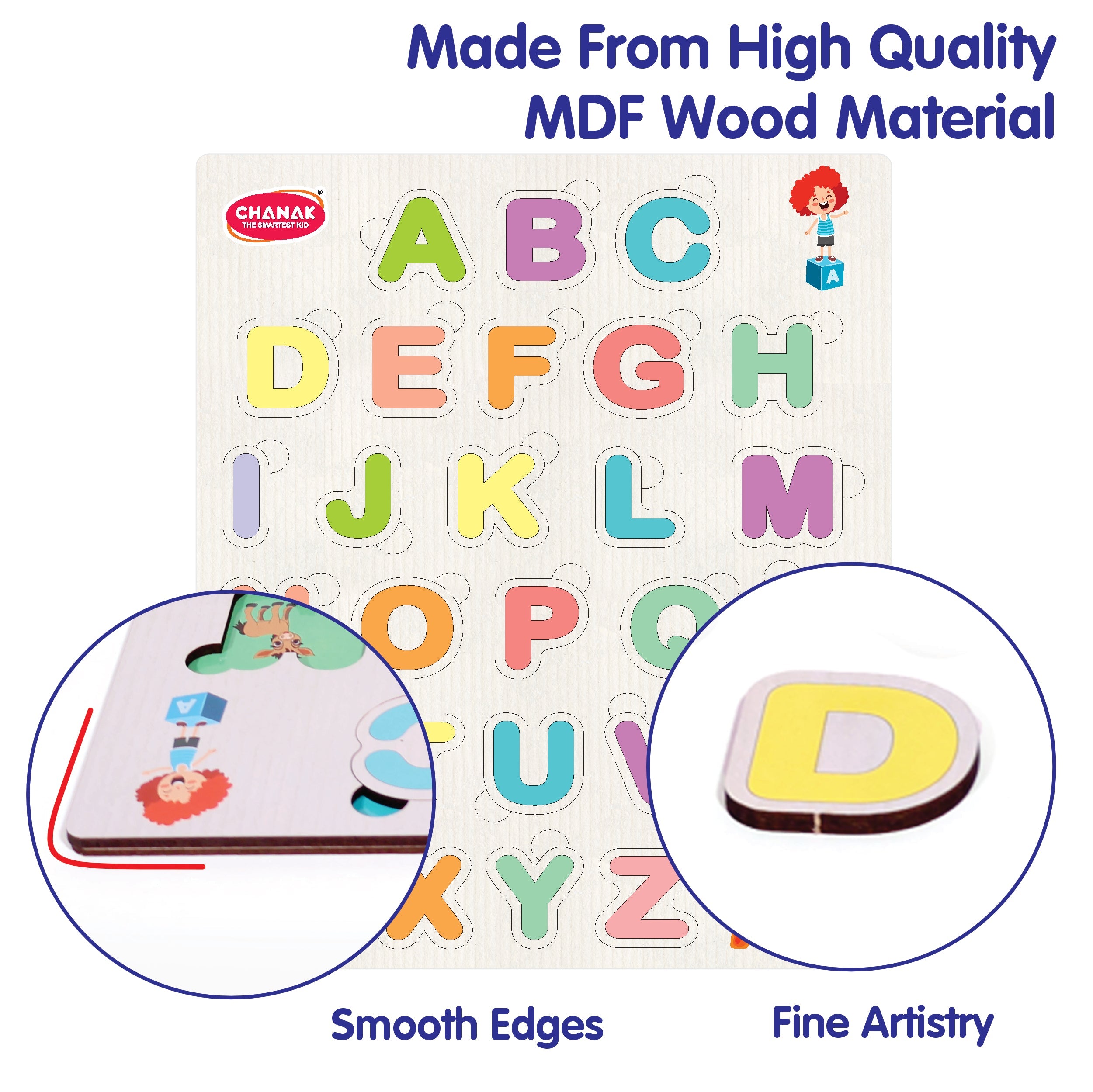Chanak 4-in-1 Wooden Educational Puzzle Combo – Human Body, Alphabet, Vegetables & India Map – Montessori Learning Set for Toddlers & Preschoolers Age 2+ Aditi Toys Pvt. Ltd.