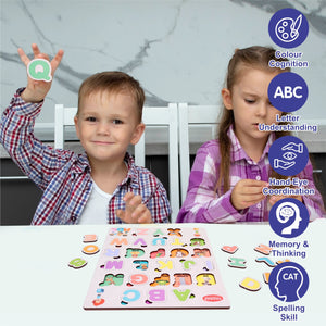 Chanak 4-in-1 Wooden Educational Puzzle Combo – Human Body, Alphabet, Vegetables & India Map – Montessori Learning Set for Toddlers & Preschoolers Age 2+ Aditi Toys Pvt. Ltd.