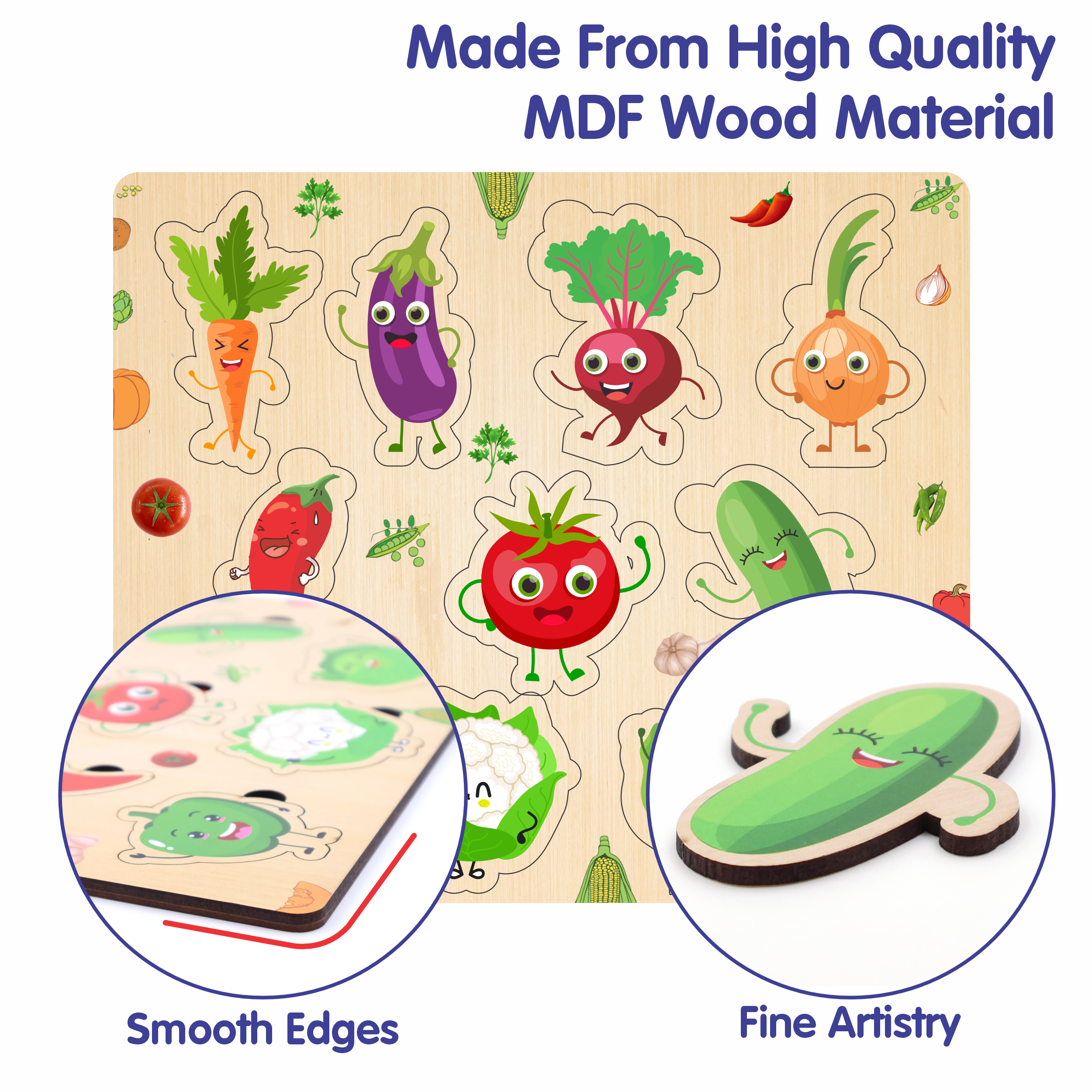 Chanak 4-in-1 Wooden Educational Puzzle Combo – Human Body, Alphabet, Vegetables & India Map – Montessori Learning Set for Toddlers & Preschoolers Age 2+ Aditi Toys Pvt. Ltd.