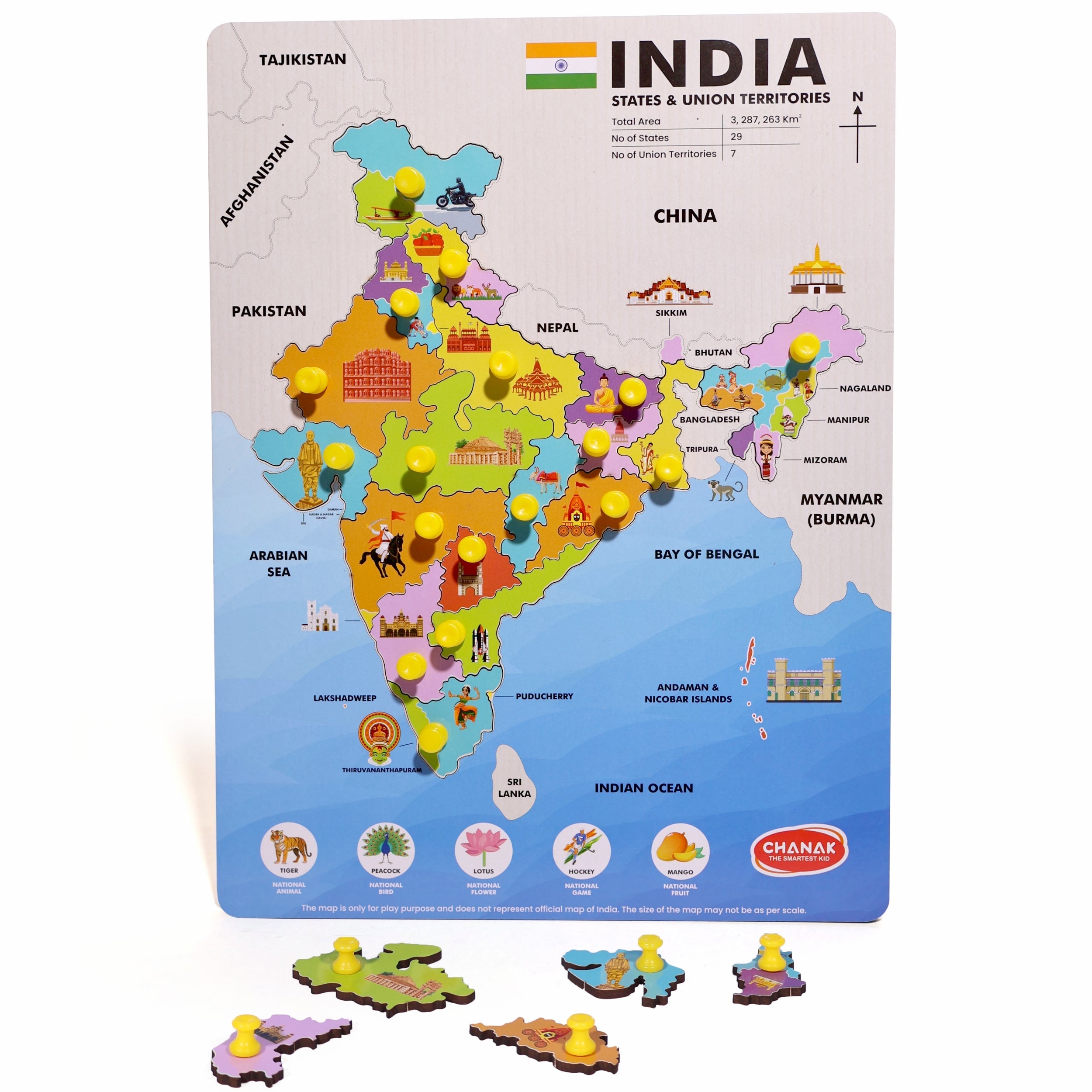 Chanak 4-in-1 Wooden Educational Puzzle Combo – Human Body, Alphabet, Vegetables & India Map – Montessori Learning Set for Toddlers & Preschoolers Age 2+ Aditi Toys Pvt. Ltd.